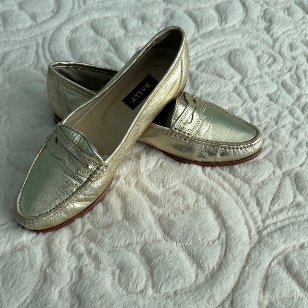 Bally Metallic Gold Women's Loafers - Picture 5 of 8